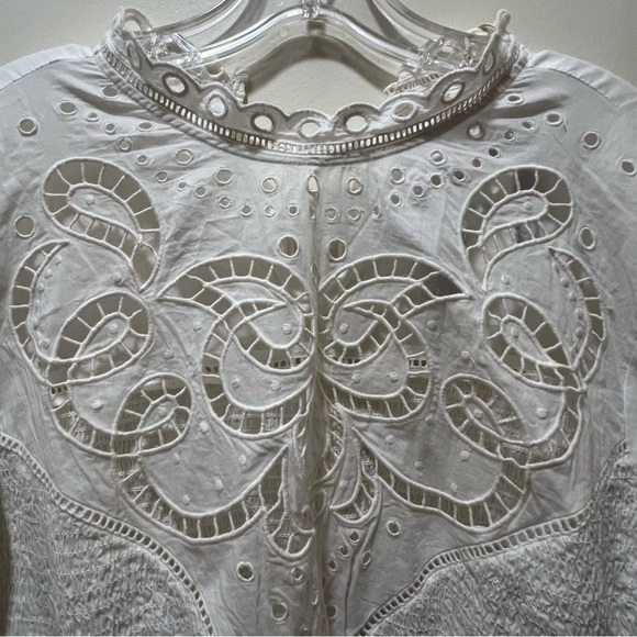 Anthropologie forever that girl Let Me Be Cutwork-Yoke Babydoll Blouse - Picture 6 of 12